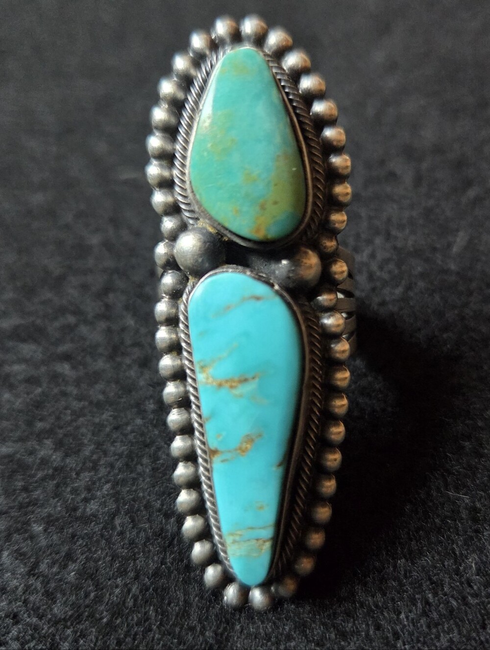 Beautiful Turquoise Sterling Handmade Navajo Ring